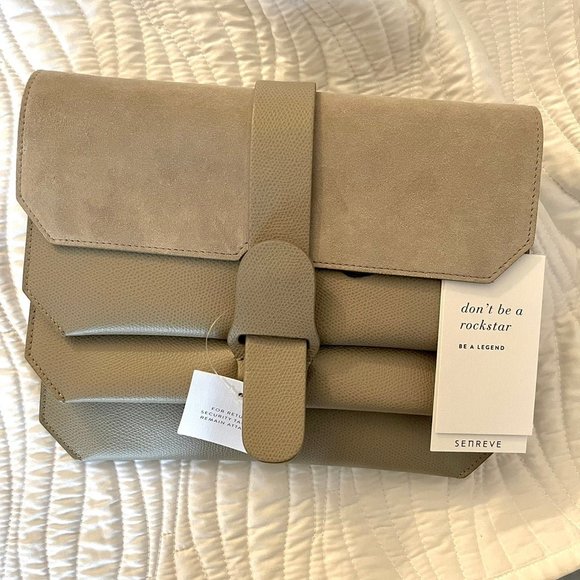 NWT Senreve Mixed Crossbody Bag in Pebbled Sand
